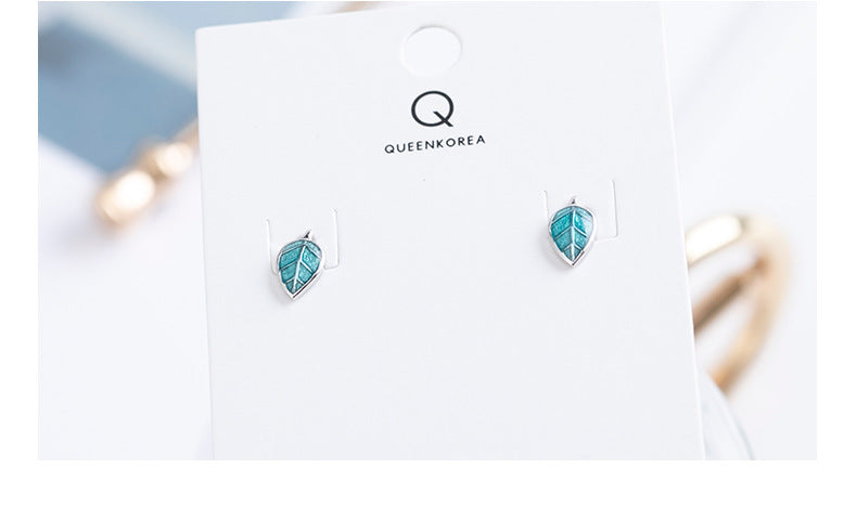 Wanying Jewelry Drop Glaze Leaf Earrings Women