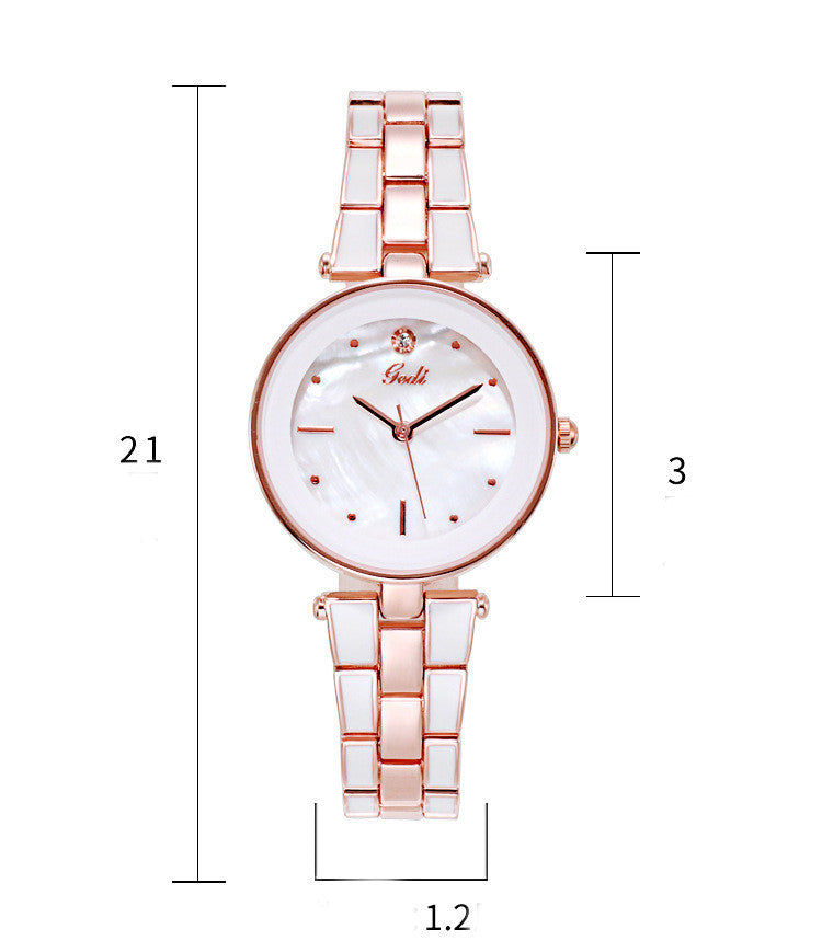 Ladies Watch Korean Style Trendy Student White Quartz