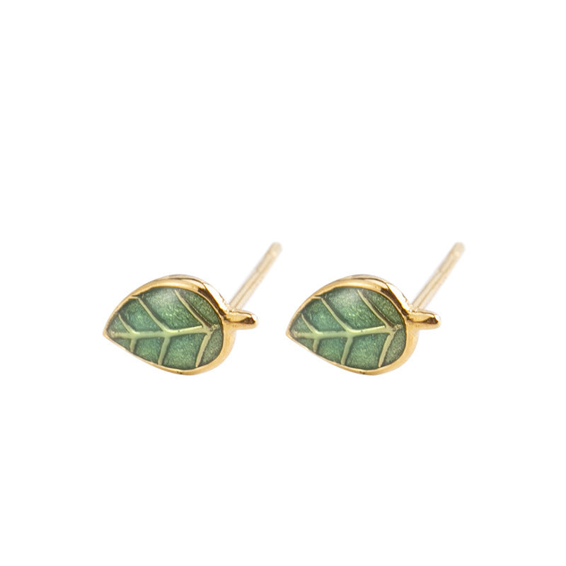 Wanying Jewelry Drop Glaze Leaf Earrings Women