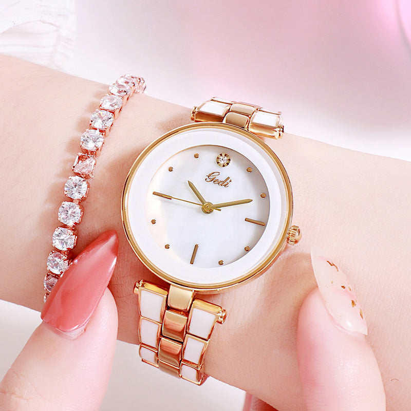 Ladies Watch Korean Style Trendy Student White Quartz